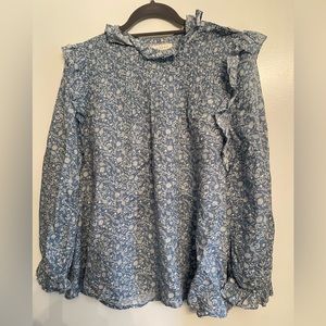 Doen Blue Floral Blouse